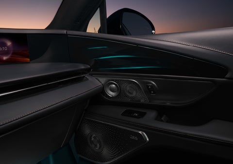 Selectable ambient lighting glows in the passenger door panel. | Griffin Lincoln in Tifton GA