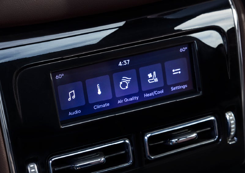 Driver controls like music, temperature, air quality, settings, and heat/cool seats are shown. | Griffin Lincoln in Tifton GA