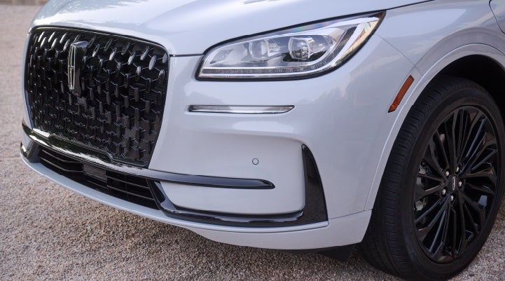 The all-black grille of the available Jet Appearance Package on a 2026 Lincoln Corsair® SUV is shown. | Griffin Lincoln in Tifton GA