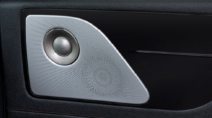 A close-up view of the available Revel® Ultima 3D Audio System. | Griffin Lincoln in Tifton GA