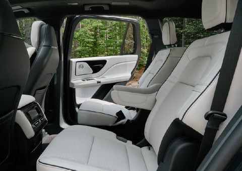 A side view of the second row with captain’s chairs in a 2027 Lincoln Aviator® Black Label™ SUV. | Griffin Lincoln in Tifton GA